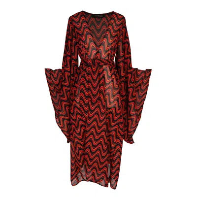 Jennafer Grace Women's Black / Red Cosmos Kimono In Black/red