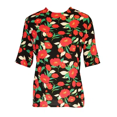 Jennafer Grace Women's Black / Red Mareesa Top In Alice Poppy In Multi