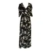 Jennafer Grace Women's Black Signature Wrap Dress In Noir Garden In Black
