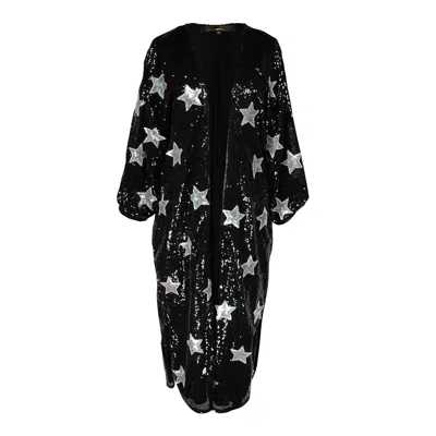 Jennafer Grace Women's Black / Silver Elton Stars Noir Cocoon Jacket In Black/silver