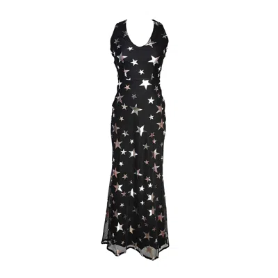 Jennafer Grace Women's Black / Silver Starina Cutout Maxi Dress In Black/silver