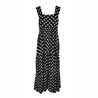Jennafer Grace Women's Black / White Pollie Polka Maxi Dress