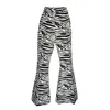 Jennafer Grace Women's Black / White Zebra Bellbottoms In Black/white