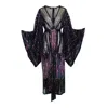 Jennafer Grace Women's Blue / Black Midnight Lotus Kimono In Blue/black
