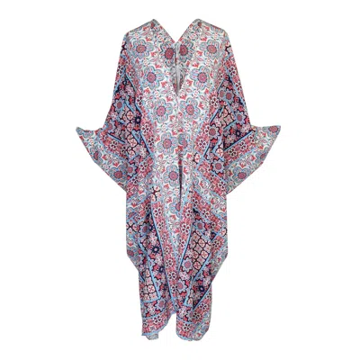 Jennafer Grace Women's Blue / Red Fira Nouveau Caftan In Multi