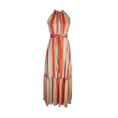 Jennafer Grace Women's Blue / Red Vanya Jasper Maxi Dress In Blue/red