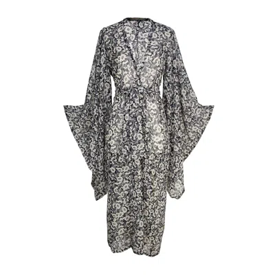 Jennafer Grace Women's Blue / White Virginia Kimono In Blue/white