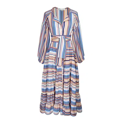 Jennafer Grace Women's Blue / Yellow / Orange Bisbee Lulu Dress In Blue/yellow/orange