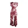 Jennafer Grace Women's Pink / Purple Bordeaux Tiedye Tunic & Palazzo Pant Set