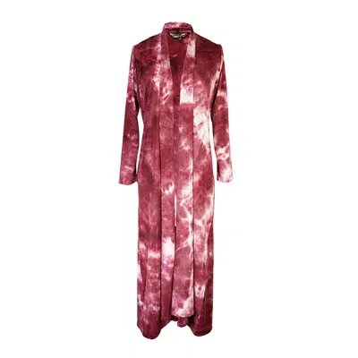 Jennafer Grace Women's Bordeaux Tiedye Yoga Duster In Pink