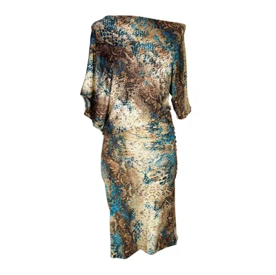 Jennafer Grace Women's Brown Indigo Viper Angle Dress