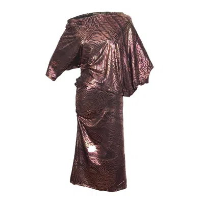 Jennafer Grace Women's Brown Jungle Flame Angle Dress
