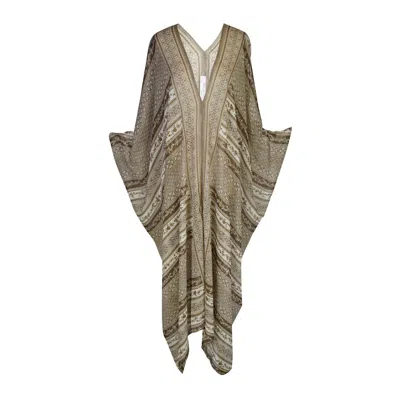 Jennafer Grace Women's Brown Kasha Caftan In Green