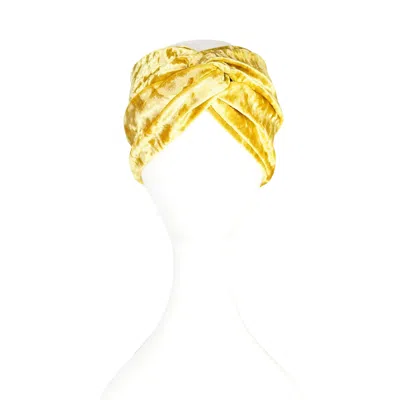 Jennafer Grace Women's Brown Mustard Velvet Twist Headband In Yellow