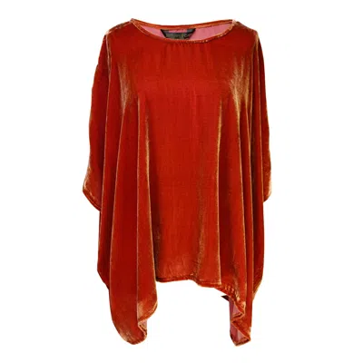 Jennafer Grace Women's Burnt Orange Silk Velvet Scarf Top
