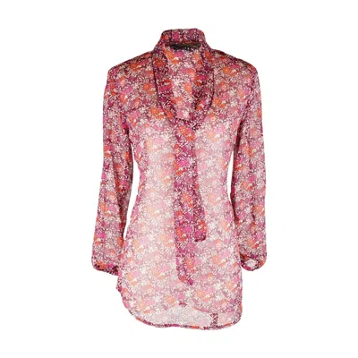 Jennafer Grace Women's Cardamom Blossom Tie Front Top In Red