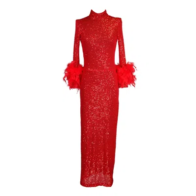 Jennafer Grace Women's Catroux Dress In Ruby Red Sequin