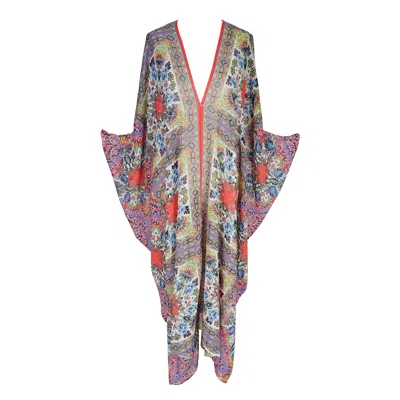Jennafer Grace Women's Chronicles Caftan In Blue/orange/yellow