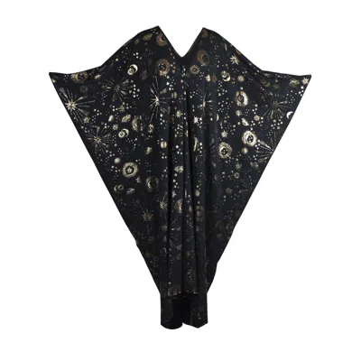 Jennafer Grace Women's Gold / Black Celestia Kaftan Caftan Dress In Gold/black