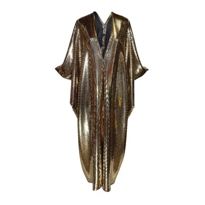 Jennafer Grace Women's Gold Disco Hive Caftan