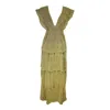 Jennafer Grace Women's Gold Sequin Valhalla Tiered Dress In Gold