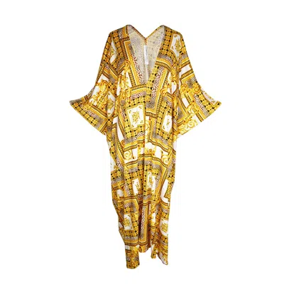 Jennafer Grace Women's Golden Villa Caftan Kaftan Dress In Yellow