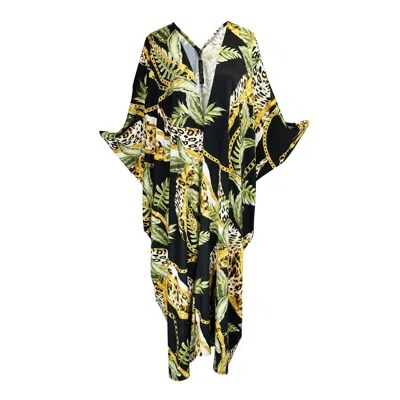 Jennafer Grace Women's Green / Black Bianca Caftan In Multi