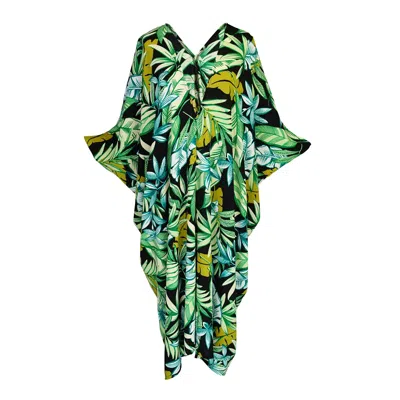Jennafer Grace Women's Green / Black Canopy Noir Caftan In Multi