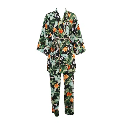 Jennafer Grace Women's Green / Black Midnight Jungle Paglama Set In Green/black