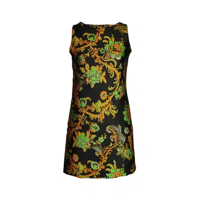 Jennafer Grace Women's Green / Black Penelope Mini Dress In Emerald Forest