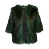 Jennafer Grace Women's Green / Black Shadow Spruce Faux Fur Jacket In Green