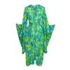 Jennafer Grace Women's Green / Blue Biscayne Kimono In Green/blue