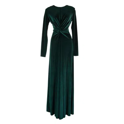 Jennafer Grace Women's Green Emerald Velvet Knot Dress