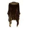 Jennafer Grace Women's Green Olive Silk Velvet Scarf Blouse In Green