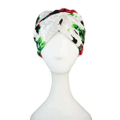 Jennafer Grace Women's Green / Red / White Riveter Rosey Velvet Twist Headband In Multi