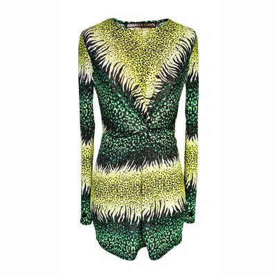 Jennafer Grace Women's Green Reptilia Mini Twist Dress