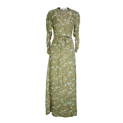 Jennafer Grace Women's Green Signature Wrap Dress In Sage Blossom