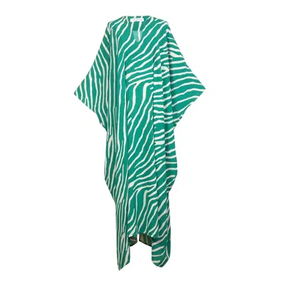 Jennafer Grace Women's Green Talitha Cinched Waist Caftan In Jungle Jewel