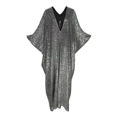 Jennafer Grace Women's Grey / Silver Gunmetal Sequin Caftan Kaftan Dress In Grey/silver