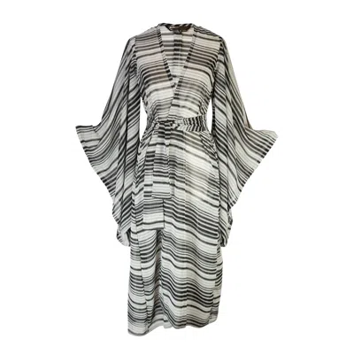 Jennafer Grace Women's Black / White La Mancha Kimono In Black/white