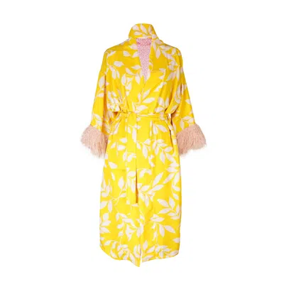 Jennafer Grace Women's Lavender Honey Faux Fur Koi Kimono In Purple
