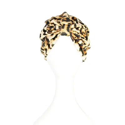 Jennafer Grace Women's Leopard Turban In Brown