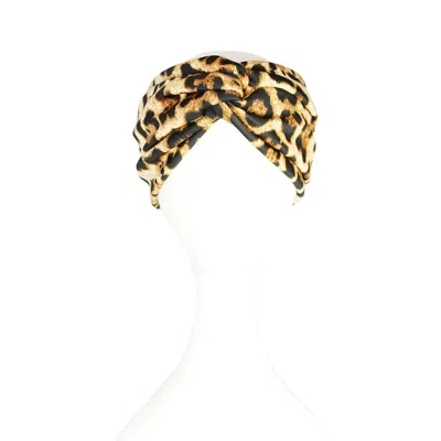 Jennafer Grace Women's Leopard Twist Headband In Gold