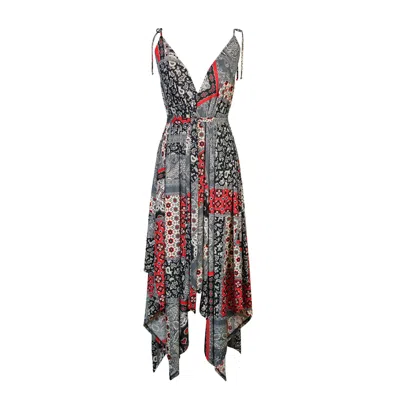 Jennafer Grace Women's Lucia Rouge Scarf Dress In Multi
