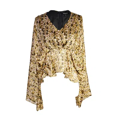 Jennafer Grace Women's Miss Coco Blouse In Honey Rose In Animal Print