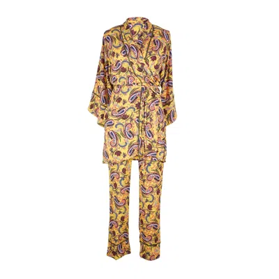 Jennafer Grace Women's Mustard Paisley Paglamas In Yellow