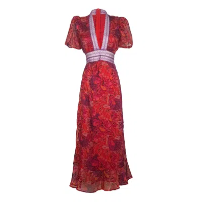 Jennafer Grace Women's Orange / Pink Gigi Dress In Monarch Rouge In Red
