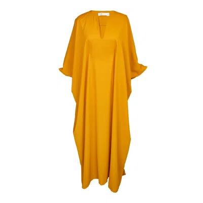 Jennafer Grace Women's Orange Talitha Cinched Waist Caftan In Saffron Sands