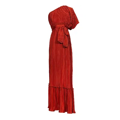 Jennafer Grace Women's Orange Tatjana One-shoulder Maxi Dress In Solar Flare