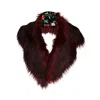 Jennafer Grace Women's Oxblood Faux Fur Collar